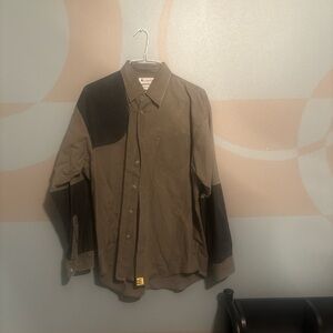 Men's Casual Button Down Shirt in Two-Tone Brown
